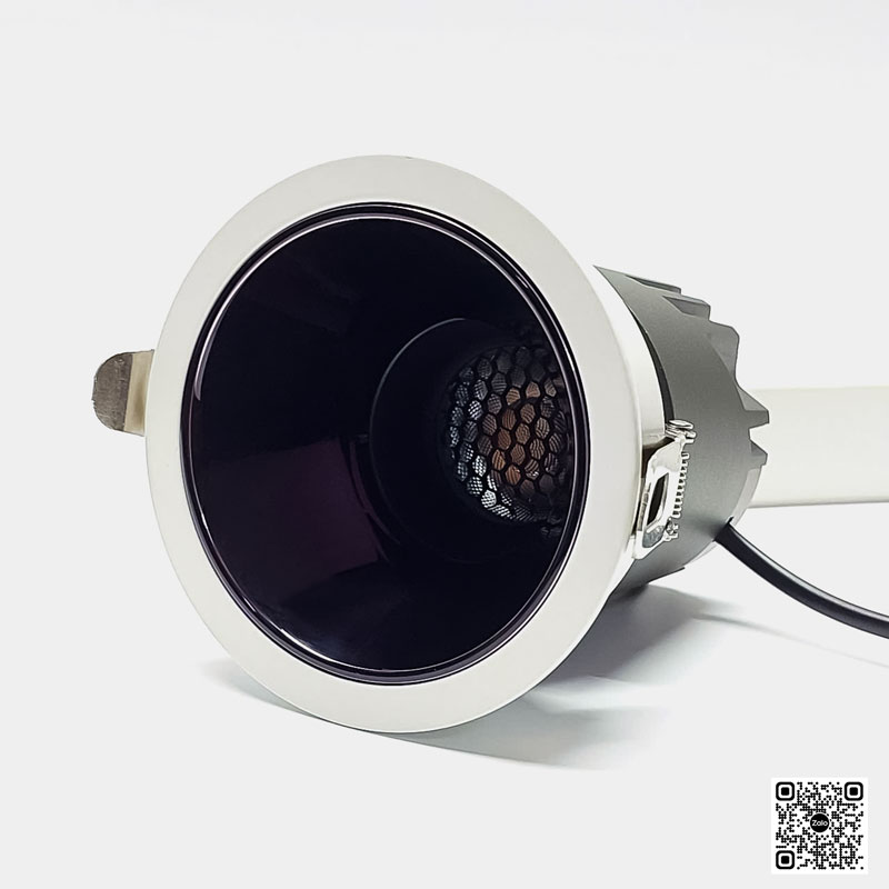 Bridgelux - Đèn Âm Trần Spotlight Lưới Chống Chói OEM 7W | Akimi Lancome Black Honeycomb